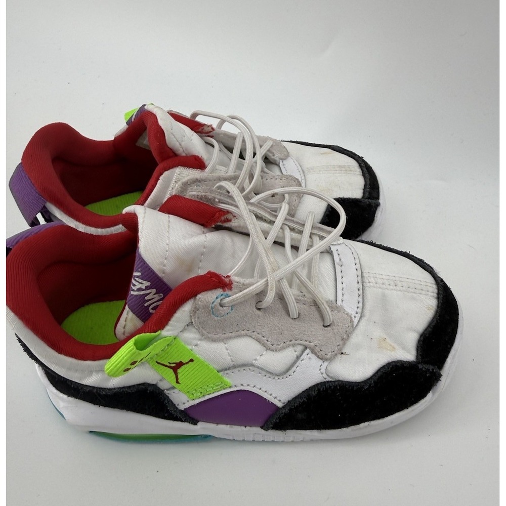 Nike Jordan MA2 Toddler Shoes White Black Purple Neon Size 8C CW6596-100